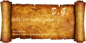 Dürr Györgyi névjegykártya